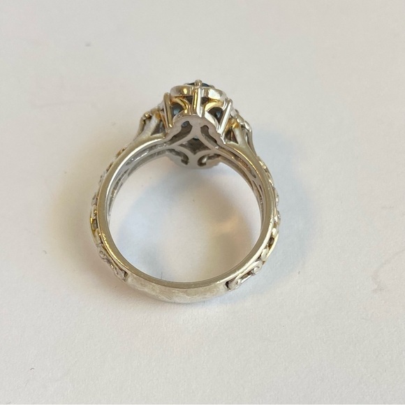 Michael Valitutti Aquamarine Ring Sterling Silver Gems En Vogue Cluster Size 8 - Picture 6 of 11